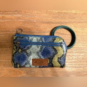 Montana West Multicolor Snake Python Print Wristlet Clutch Mini Bag Ring Handle